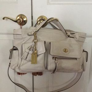 Cream Leather coach satchel